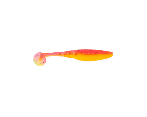 Приманка ZUB-WIBRA 100мм(4")-4шт, (цвет 023) желтый верх-розовый низ