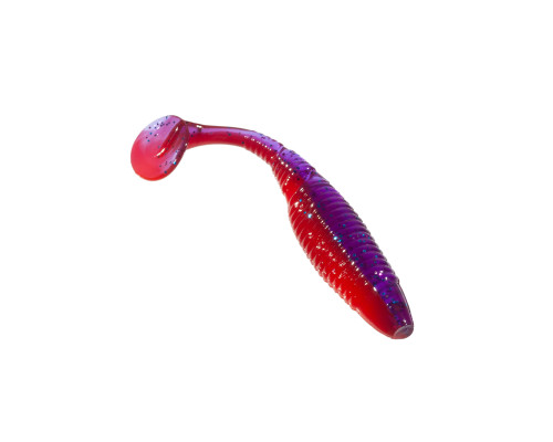 Приманка ZUB-WIBRA 100мм(4")-4шт, (цвет 021) фиолетовый верх -красный низ