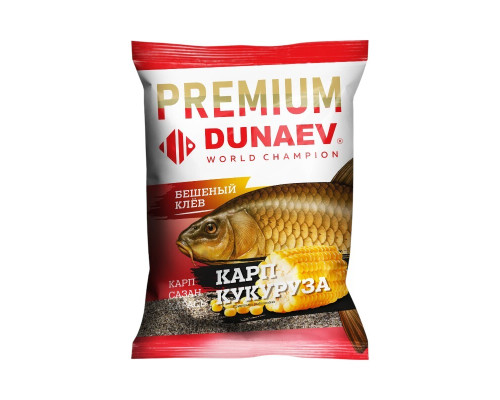 Прикормка "DUNAEV-PREMIUM" 1кг Карп-Сазан Кукуруза