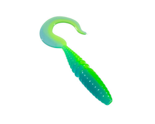 Приманка ZUB-TWIST 150мм(5.9")-4шт, (цвет 020) синий верх-желтый низ