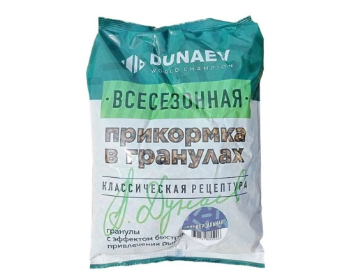 Прикормка всесезонная  DUNAEV гранулы Карп Клубника  0.75 кг