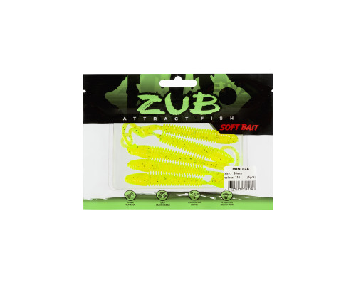 Приманка ZUB-MINOGA  90мм(3,5")-5шт, (цвет 310) желтый с блестками
