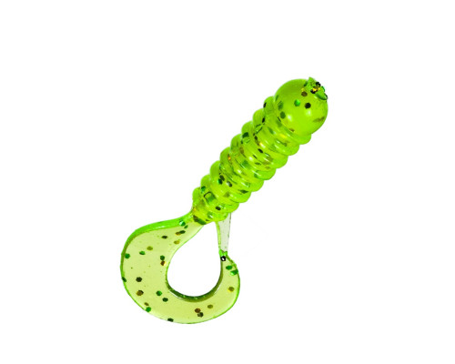 Приманка ZUB-TWIST-NANO  30мм(1,2")-15шт, (цвет 351) шартрез с блестками