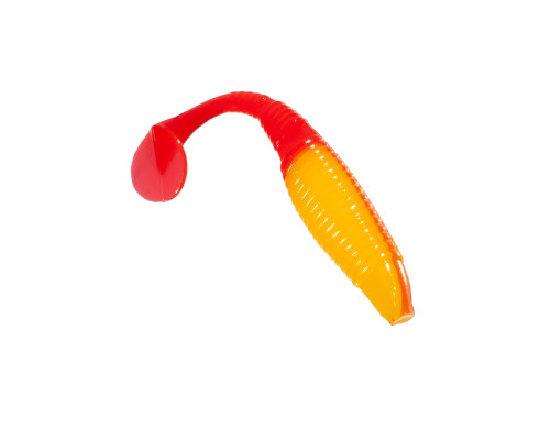 Приманка ZUB-WIBRA 90мм(3,5")-5шт, (цвет 011) желтое тело-красный хвост