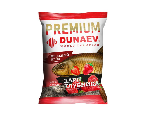 Прикормка "DUNAEV-PREMIUM" 1кг Карп-Сазан Клубника