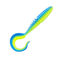 Приманка ZUB-TWIST 150мм(5.9")-4шт, (цвет 020) синий верх-желтый низ