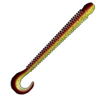 Приманка ZUB-WORM-ZANDER 135мм(5,3")-5шт, (Цвет 409) машинное масло верх - желтый низ