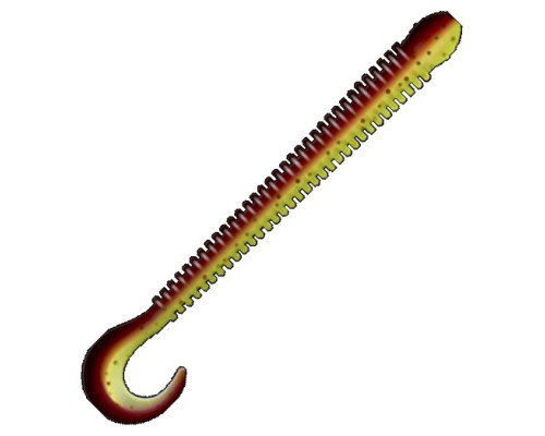 Приманка ZUB-WORM-ZANDER 135мм(5,3")-5шт, (Цвет 409) машинное масло верх - желтый низ