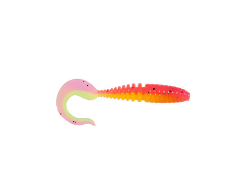 Приманка ZUB-TWIST  75мм(3")-6шт, (цвет 023) розовый верх - желтый низ