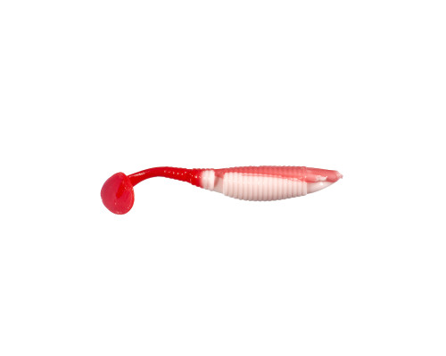 Приманка ZUB-WIBRA 90мм(3,5")-5шт, (цвет 010) белое тело-красный хвост