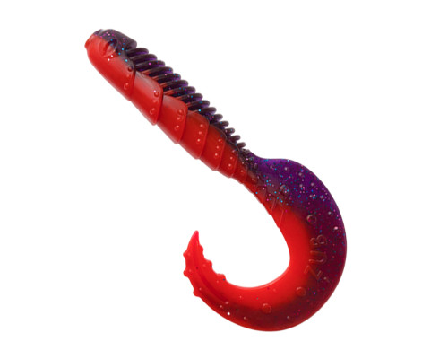 Приманка ZUB-HIBINA  95мм(3,8")-4шт, (цвет 021) фиолетовый верх-красный низ