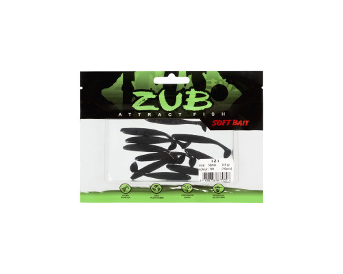 Приманка ZUB-IZI  50мм(2")-10шт, (цвет 701) черный