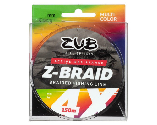 Шнур ZUB Z -BRAID MULTICOLOR 150m 0,10мм