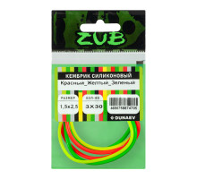 Кембрик силиконовый ZUB 1,5-2,5мм (3х30см)красный, желтый,зеленый