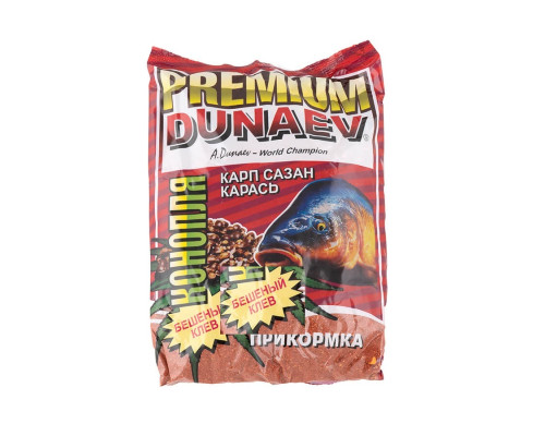 Прикормка "DUNAEV-PREMIUM" 1кг Карп-Сазан Конопля Красная