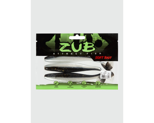 Приманка ZUB-IZI 208мм(8,2")-3шт, (цвет 030) черный верх-натурал низ