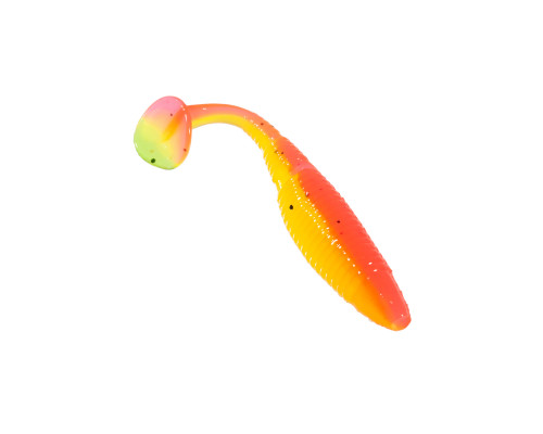 Приманка ZUB-WIBRA 90мм(3,5")-5шт, (цвет 023) желтый верх-розовый низ
