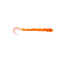 Приманка ZUB-WORM-ZANDER 108мм(4,3")-5шт, (цвет 250) морковный с блестками