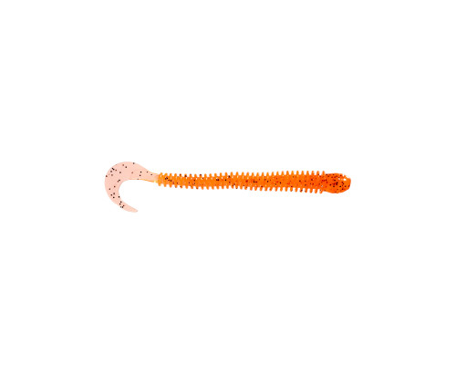 Приманка ZUB-WORM-ZANDER 108мм(4,3")-5шт, (цвет 250) морковный с блестками