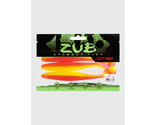 Приманка ZUB-IZI 208мм(8,2")-3шт, (цвет 023) розовый верх-желтый низ