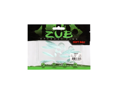 Приманка ZUB-TWIST  50мм(2")-10шт, (цвет 502) голубой