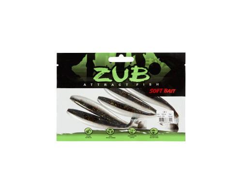 Приманка ZUB-IZI 140мм(5,5")-5шт, (цвет 030) черный верх - натурал низ