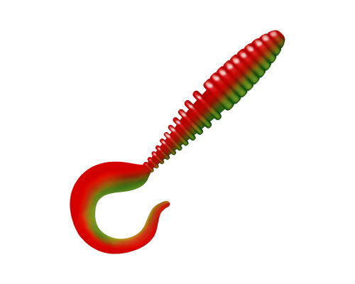 Приманка ZUB-TWIST  90мм(3,5")-5шт, (цвет 035) красный верх-зеленый низ