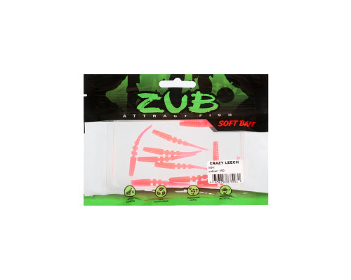 Приманка ZUB-CRAZY LEECH 50мм-10шт, (цвет 150) розовый