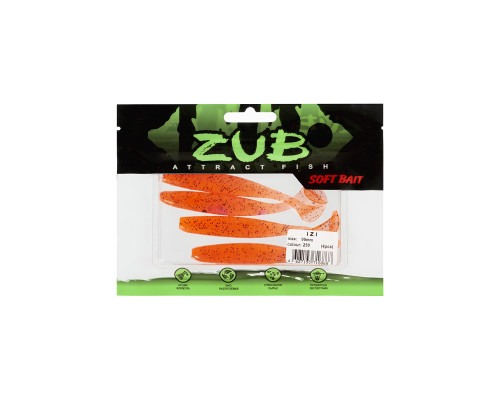 Приманка ZUB-IZI  99мм(4")-4шт, (цвет 250) морковный с блестками