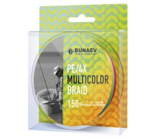 Шнур DUNAEV MULTICOLOR BRAID PE X4 150м 0,30мм