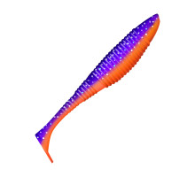 Приманка ZUB-WIBRA 100мм(4")-4шт, (цвет 021) фиолетовый верх -красный низ