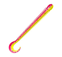 Приманка ZUB-WORM-ZANDER 108мм(4,3")-5шт, (цвет 023) желтый верх-розовый низ