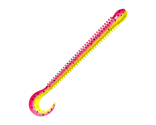 Приманка ZUB-WORM-ZANDER 108мм(4,3")-5шт, (цвет 023) желтый верх-розовый низ