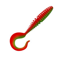 Приманка ZUB-TWIST 100мм(4")-4шт, (цвет 035) красный верх-зеленый низ