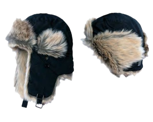 Шапка Alaskan с меховой отделкой черная (B346)