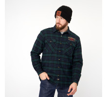 Рубашка с меховой подкладкой синяя клетка XS