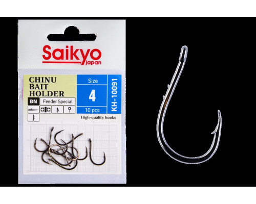 Крючки Saikyo KH-10091 BN CHINU BAIT HOLDER №4 (10 шт.)