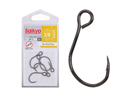 Крючки Saikyo SS075-BN IN-LINE EYE №2/0 (5 шт.)