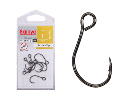 Крючки Saikyo SS075-BN IN-LINE EYE №1 (8 шт.)