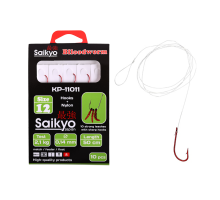 Крючки Saikyo KP-11011 Blloodworm Red №12 (10шт) c повод.