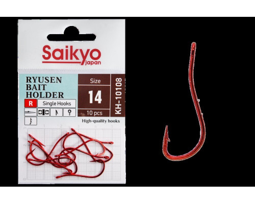 Крючки Saikyo KH-10108 R BN RYUSEN BAIT HOLDER №14 (10 шт.)