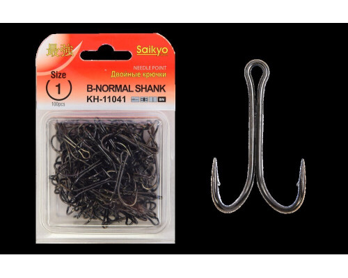 Крючки Saikyo двойн.Normal Shank KH-11041 № 1 BN (100шт)