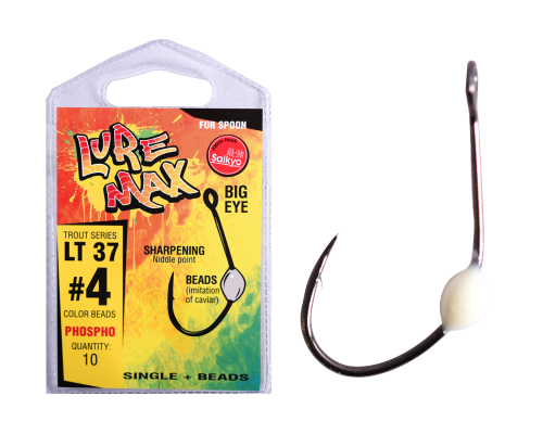 Крючки LureMax Trout LT37 # 4 Phospho (10шт)