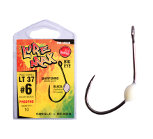 Крючки LureMax Trout LT37 # 6 Phospho (10шт)