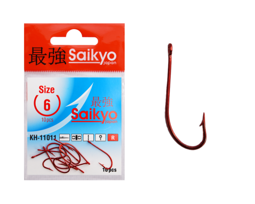Крючки Saikyo KH-11011 O'Shaughnessy Red № 6 (10шт)