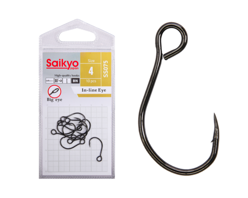 Крючки Saikyo SS075-BN IN-LINE EYE №4 (10 шт.)