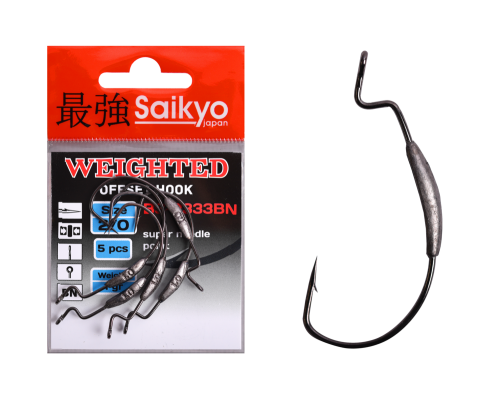 Крючки Saikyo BS-2333 Weighted BN №2/0 (5 шт)