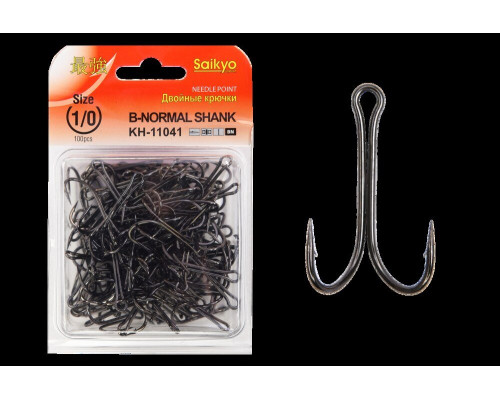 Крючки Saikyo двойн.Normal Shank KH-11041 №1/0 BN (100шт)