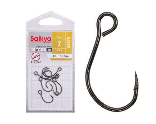 Крючки Saikyo SS075-BN IN-LINE EYE №2 (8 шт.)