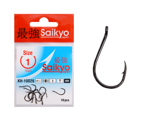 Крючки Saikyo KH-10026 Chinu Ring BN №1 (10шт)